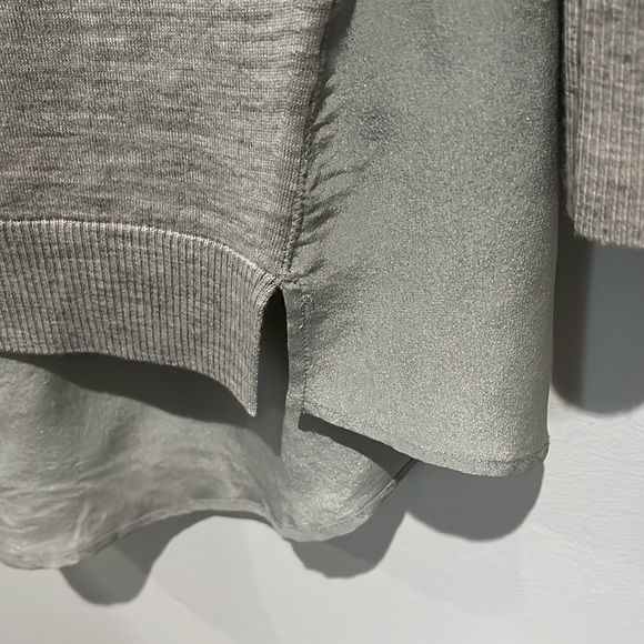 Club Monaco Light Grey Silk and Wool Top - Picture 4 of 7